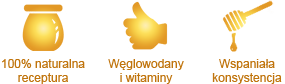 Zalety miodu: 100% naturalny, posiada węglowodany i witaminy
